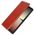 Sony Xperia 5 IV Flip-deksel - Karbonfiber - Brun