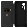 Xiaomi 12T/12T Pro Flip-deksel - Karbonfiber - Svart