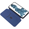 iPhone 14 Pro Flip-Deckel - Karbonfiber - Blå