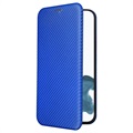 iPhone 14 Pro Flip-deksel - Karbonfiber - Blå