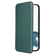 iPhone 14 Pro Flip-Deckel - Karbonfiber - Grønn