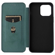 iPhone 14 Pro Flip-Deckel - Karbonfiber - Grønn