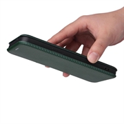 iPhone 14 Pro Flip-Deckel - Karbonfiber - Grønn