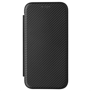 iPhone 15 Flip-deksel - Karbonfiber - Svart