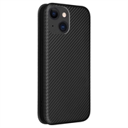 iPhone 15 Flip-deksel - Karbonfiber - Svart
