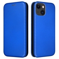 iPhone 15 Flip-deksel - Karbonfiber - Blå