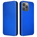 iPhone 15 Pro Max Flip-deksel - Karbonfiber - Blå