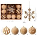 Julekule-/snøfnuggpyntesett med flokk – 8cm/16cm – 10 stk. – Khaki