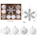 Julekulesett med flokk og snøfnugg – 8 cm/16 cm – 10 stk. – Hvitt