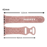 Apple Watch Series 11/10/9/8/SE 3/SE (2022)/7/SE/6/5/4/3/2/1 silikonrem med blomstermønster - 42mm/41mm/40mm/38mm - sandrosa