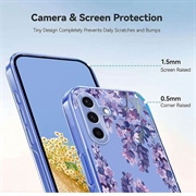 Samsung Galaxy S25 FE TPU-deksel med blomstermønster - Blåregn