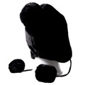 Fluffy Strikkelue med Trådløse hodetelefoner - Svart