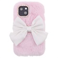 Fluffy Plush iPhone 13 Hybrid-deksel - Rosa