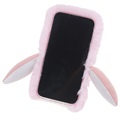 Fluffy Plush iPhone 13 Pro Hybrid-deksel - Rosa Pingvin