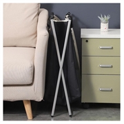 Sammenleggbar 3-cellers skittentøyskurv - 38x66x58cm - svart/hvit/grå