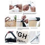 Sammenleggbar 3-cellers skittentøyskurv - 38x66x58cm - svart/hvit/grå