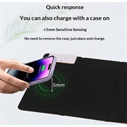 Sammenleggbar musematte med 15W trådløs lading