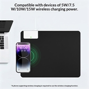 Sammenleggbar musematte med 15W trådløs lading