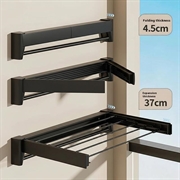 Sammenleggbart veggmontert tørkestativ for klær - svart