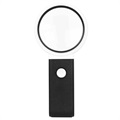 Sammenleggbart Forstørrelsesglass med UV og LED lys 7018A - Svart / Hvit