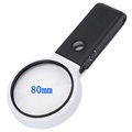 Sammenleggbart Forstørrelsesglass med UV og LED lys 7018A - Svart / Hvit