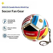 Nøkkelring med fotball- og landsflagg - stressball for fotballfans - 12 landsflagg