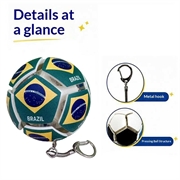Fotball-nøkkelring med nasjonalflagg - Stressball for fotballfans - Brasil
