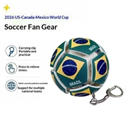 Fotball-nøkkelring med nasjonalflagg - Stressball for fotballfans - Brasil