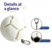 Fotball-nøkkelring med nasjonalflagg - Stressball for fotballfans - Hvit