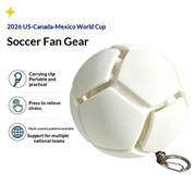 Fotball-nøkkelring med nasjonalflagg - Stressball for fotballfans - Hvit