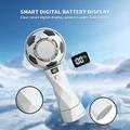 Bærbar vifte med fotballmotiv - 4000mAh, LED-display, kjølekompressfunksjon - hvit