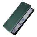 Nokia X30 Flip-deksel med Kortholder - Karbonfiber - Grønn
