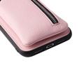 Strap Series iPhone 14 Plus Deksel med Avtakbart Lommebok - Rosa