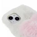 Plush Heart iPhone 14 Plus TPU-deksel - Hvit