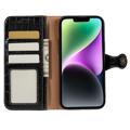 iPhone 14 Plus Lommebok-deksel I Lær - Crocodile - Svart