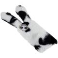 For iPhone 14 Plus Myk håndlaget Fluffy Furry Bunny TPU Shell Cute Rabbit Beskyttelsesveske - Svart
