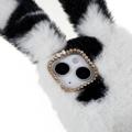 For iPhone 14 Plus Myk håndlaget Fluffy Furry Bunny TPU Shell Cute Rabbit Beskyttelsesveske