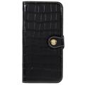 iPhone 14 Pro Max Lommebok-deksel I Lær - Crocodile - Svart