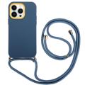 iPhone 14 Pro Max 360 Hybrid-Deksel med Snor - Blå