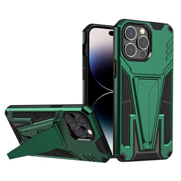 V-Formet Magnetisk iPhone 14 Pro Max Hybrid-deksel - Grønn