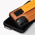Tofarget iPhone 14 Pro Max Belagt Deksel med Håndrem og Kortholder