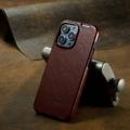 Fashion iPhone 14 Pro Max Vertikalt Flip-deksel - Brun