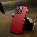 Fashion iPhone 14 Pro Max Vertikalt Flip-deksel - Rød