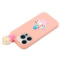 3D Cartoon iPhone 14 Pro TPU-deksel - Iskrem