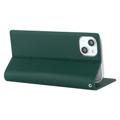 iPhone 14 Lommebok-deksel i Lær med RFID - Mørkegrønn