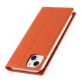 iPhone 14 Lommebok-deksel i Lær med RFID - Oransje