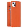iPhone 14 Lommebok-deksel i Lær med RFID - Oransje