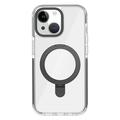 iPhone 15 Plus Anti-riper TPU + akryl baksidedeksel kompatibel med MagSafe Kickstand Clear Phone Cover - Svart