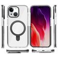 iPhone 15 Plus Anti-riper TPU + akryl baksidedeksel kompatibel med MagSafe Kickstand Clear Phone Cover - Svart