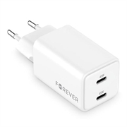 Forever TC-08-45CC 45W GaN USB-C-vegglader - hvit
